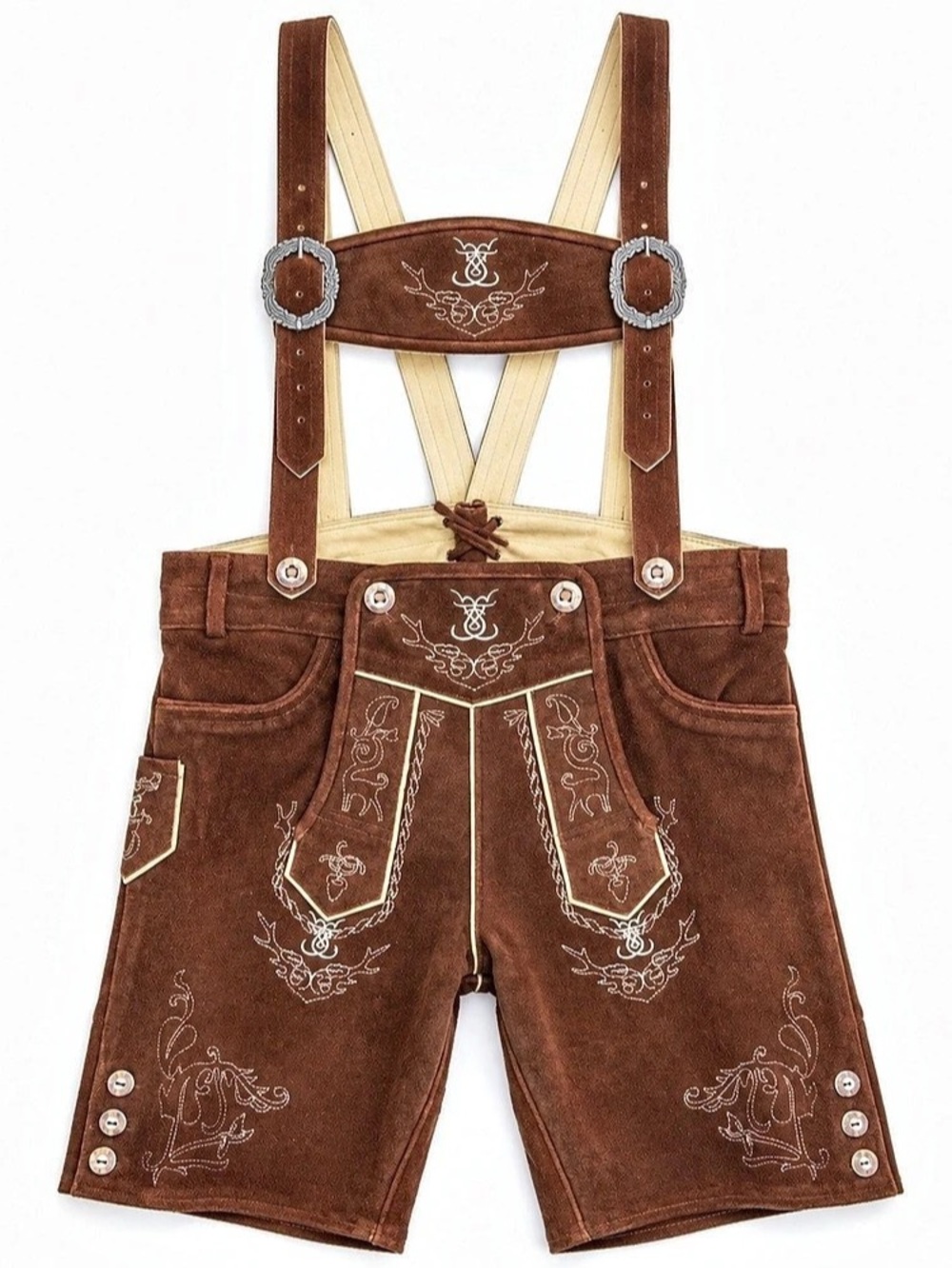 Schönberger Embroidered Lederhosen Shorts Size 36